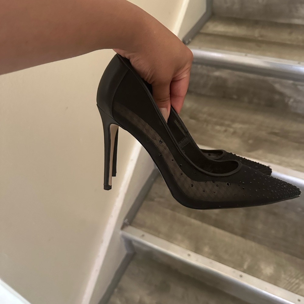Jessica Simpson Black Sheer Crystal Heel